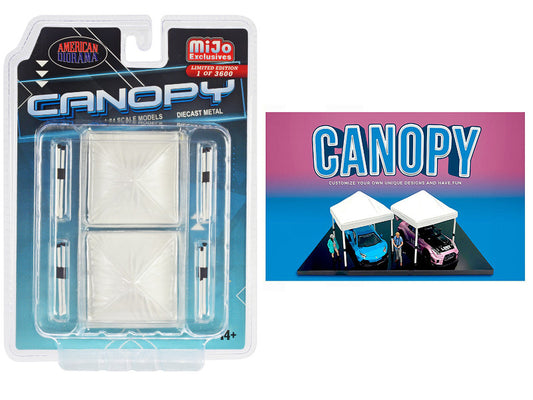 Canopy 2 Piece Set White Limited Edition 1/64 Scale Models by American Diorama