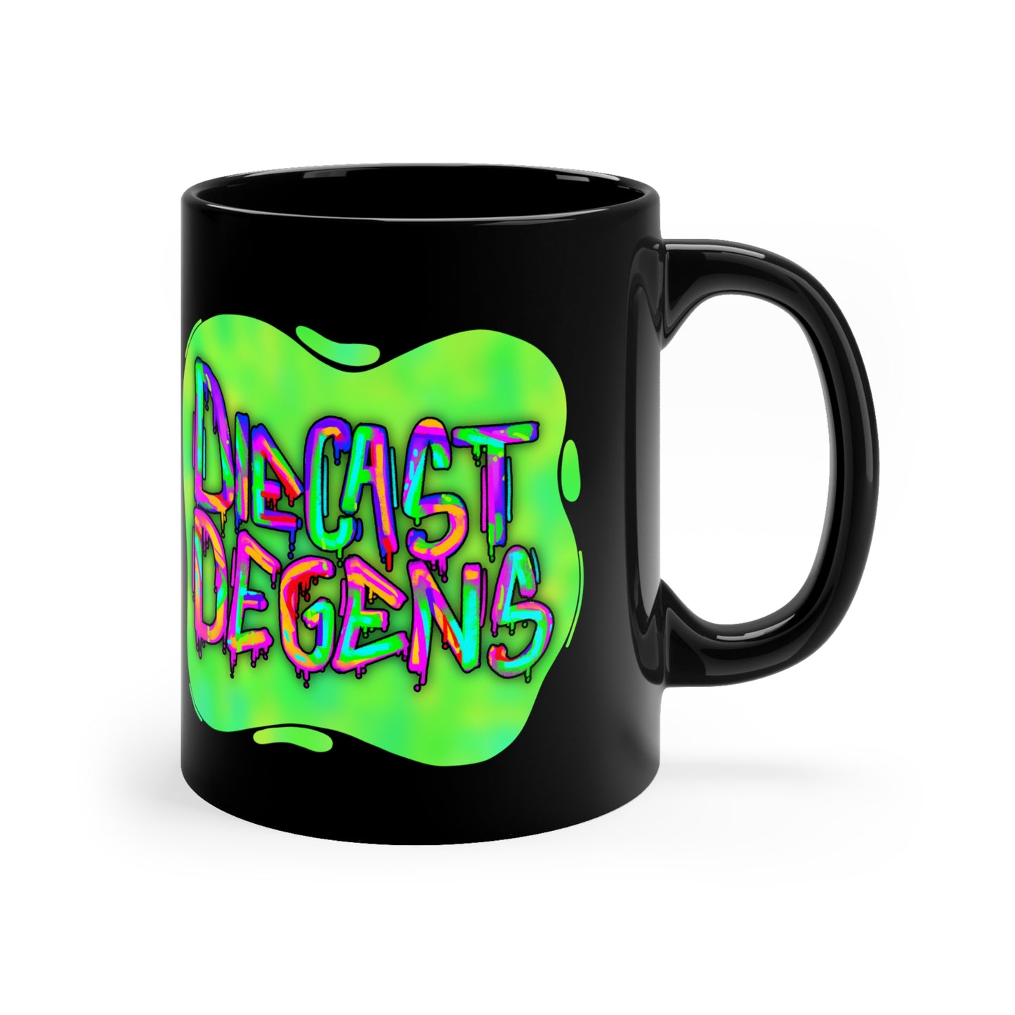 Diecast Degens™ Graffiti Color Splat 11oz Black Mug