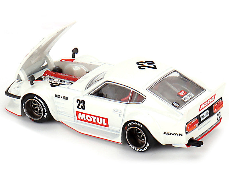 Datsun Fairlady Z KAIDO MOTUL V3 RHD (Right Hand Drive) #23 White (Designed by Jun Imai) "Kaido House" Special 1/64 Diecast Model Car by True Scale Miniatures