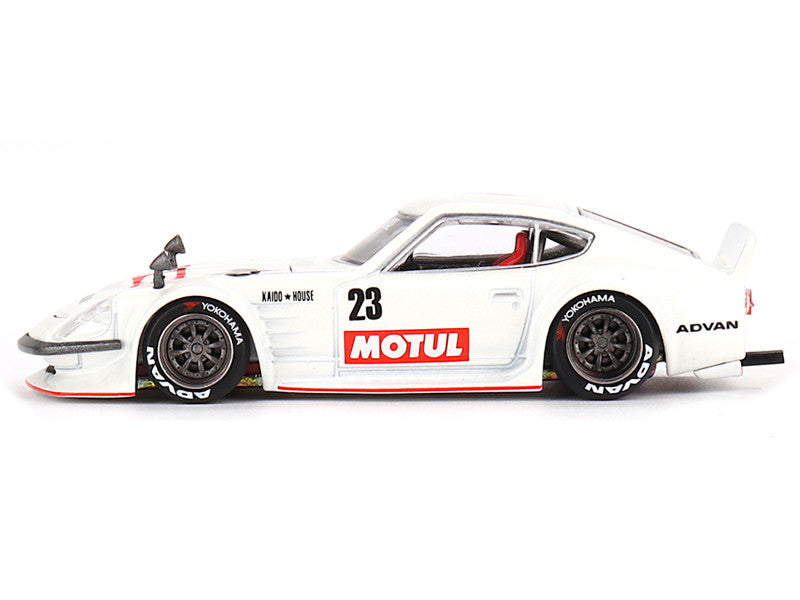 Datsun Fairlady Z KAIDO MOTUL V3 RHD (Right Hand Drive) #23 White (Designed by Jun Imai) "Kaido House" Special 1/64 Diecast Model Car by True Scale Miniatures