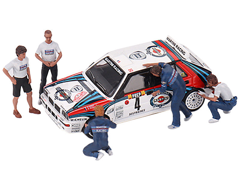 Martini Racing WRC 5 Piece Diecast Figure Set for 1/64 scale models by True Scale Miniatures