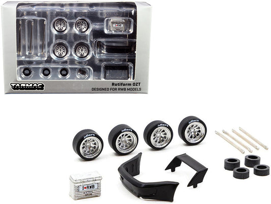 Rotiform OZT Wheels and Parts Designed for RWB Models for 1/64 Model Cars by Tarmac Works